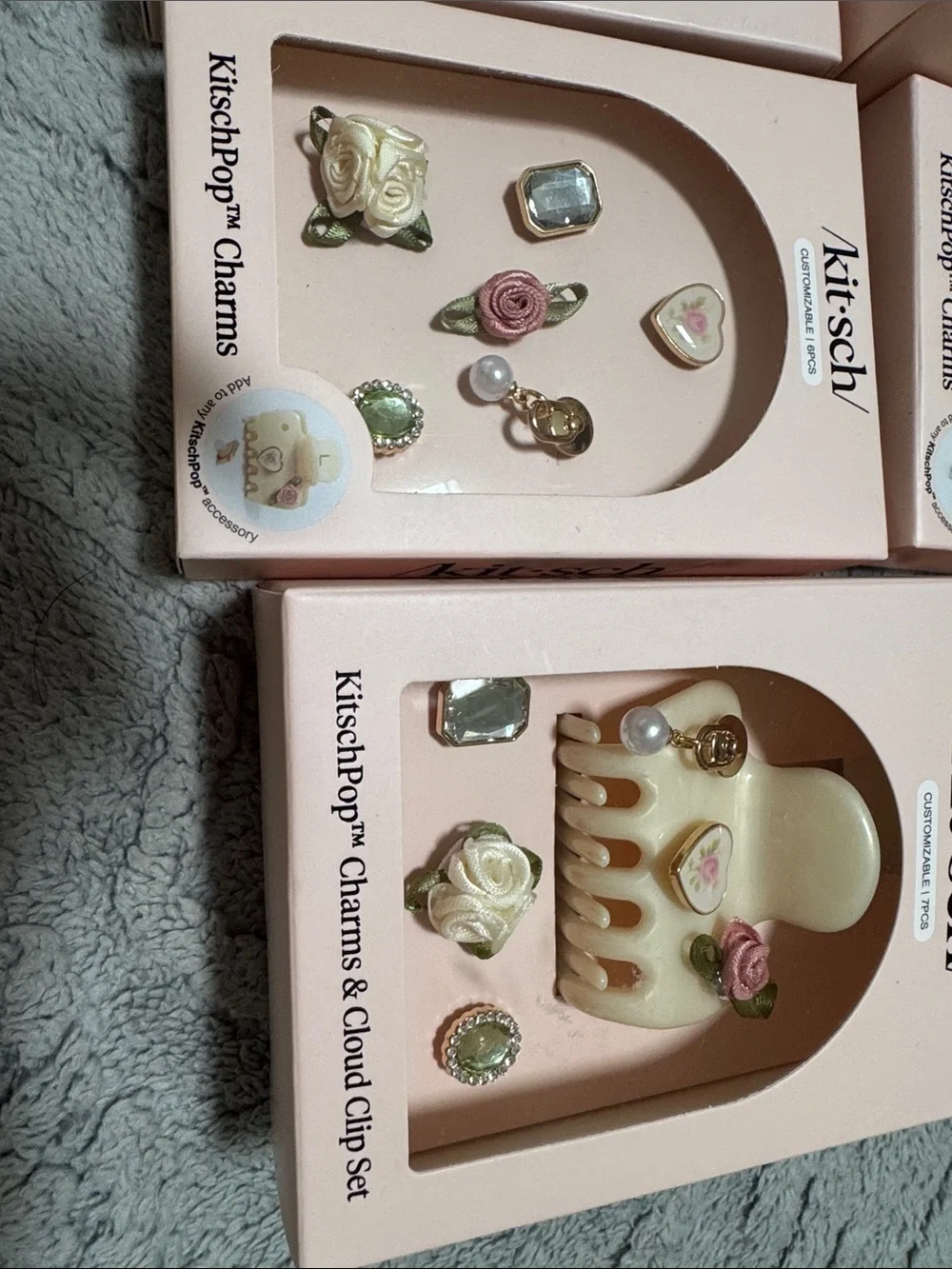 Lot of Kitsch Pink Assorted Hair Clips & Charms Gift Sets